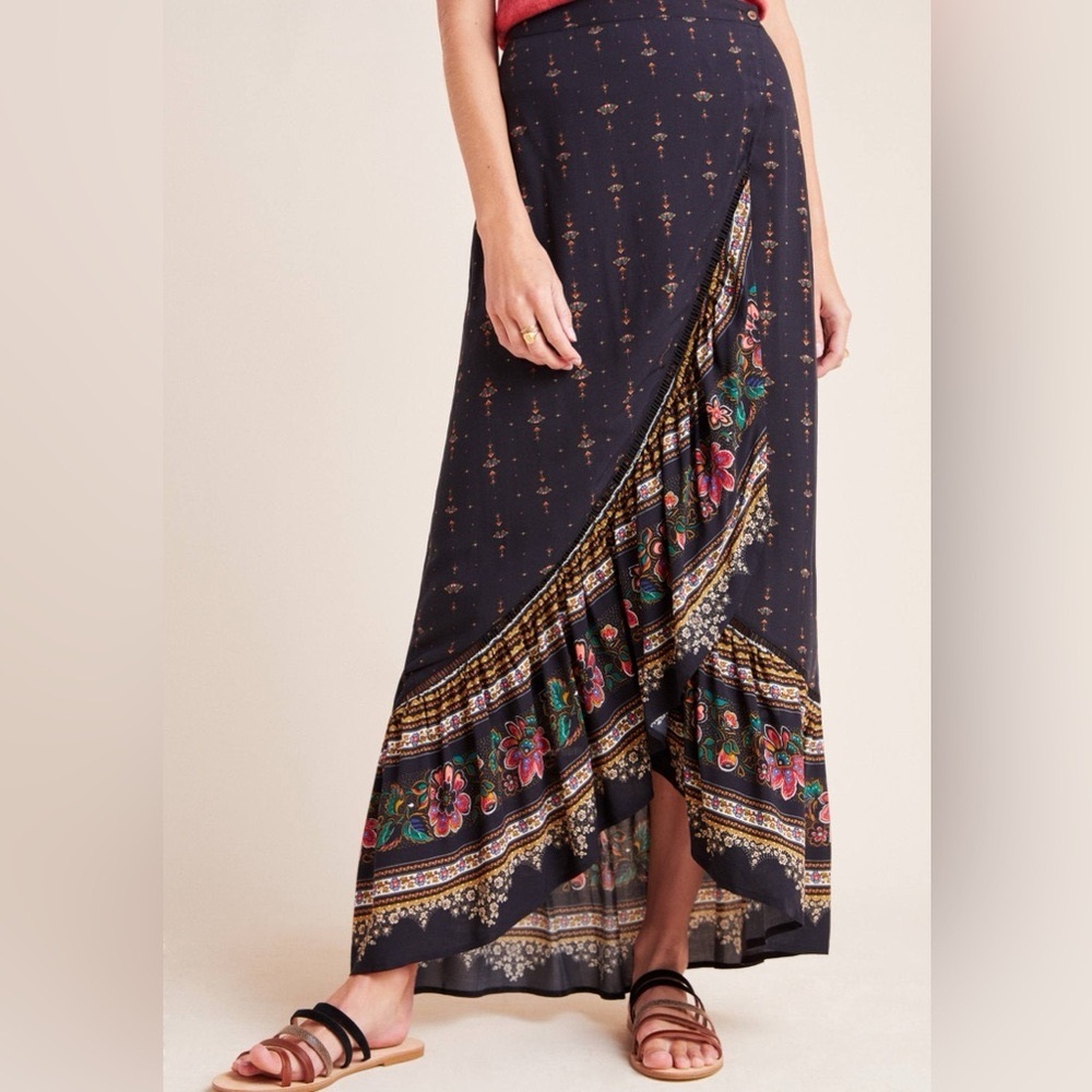 Farm Rio x Anthropologie collab,collectible piece.Maxi faux wrap skirt
